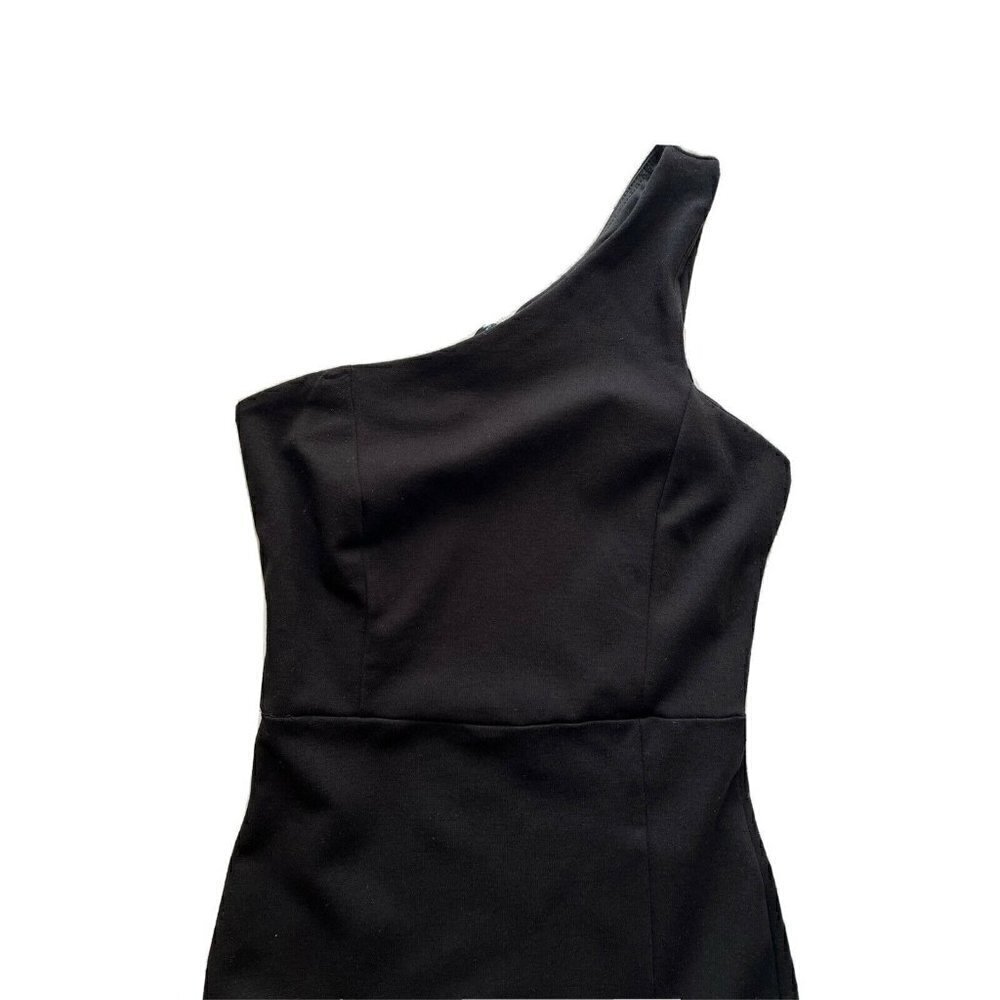 Soprano Black One-Shoulder Bodycon Dress Sleek Party Sz XS - Picture 6 of 8